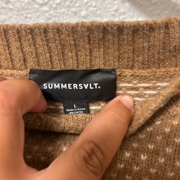 Women's Brown Summersalt Wool Cashmere Sweater - Picture 3 of 5